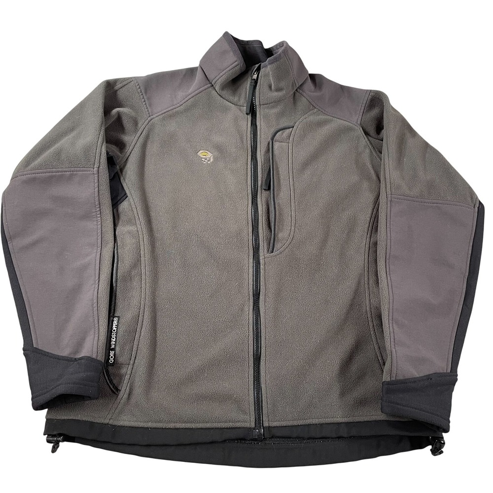 Mountain‎ Hardwear Gore Windstopper Fleece Jacket Gray Full Zip Womens 12 USA